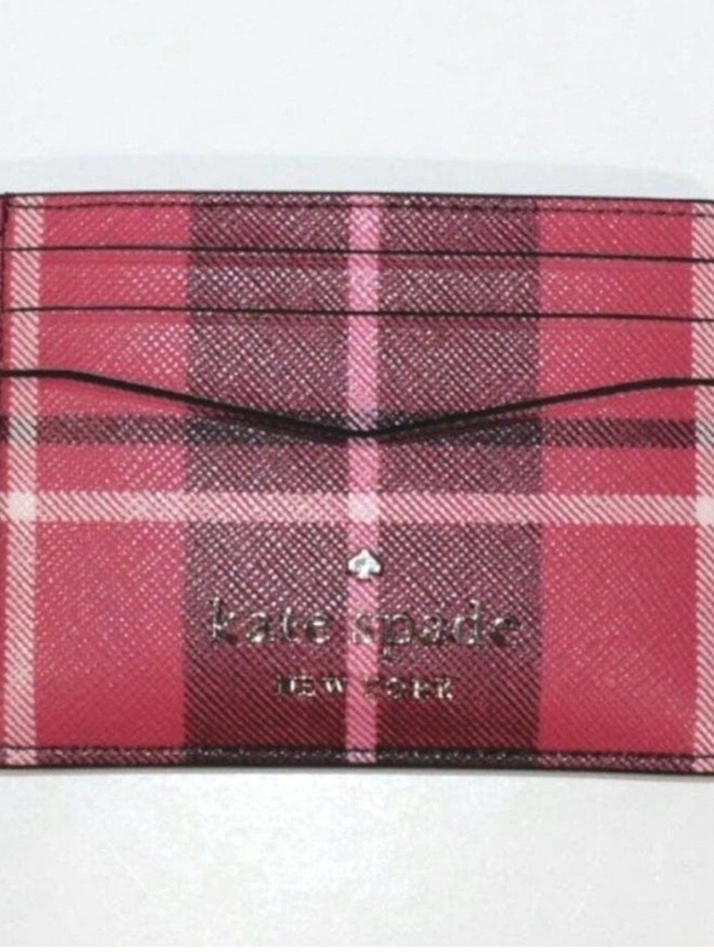 *NWT* kate spade - Bright Rose Plaid Card Case